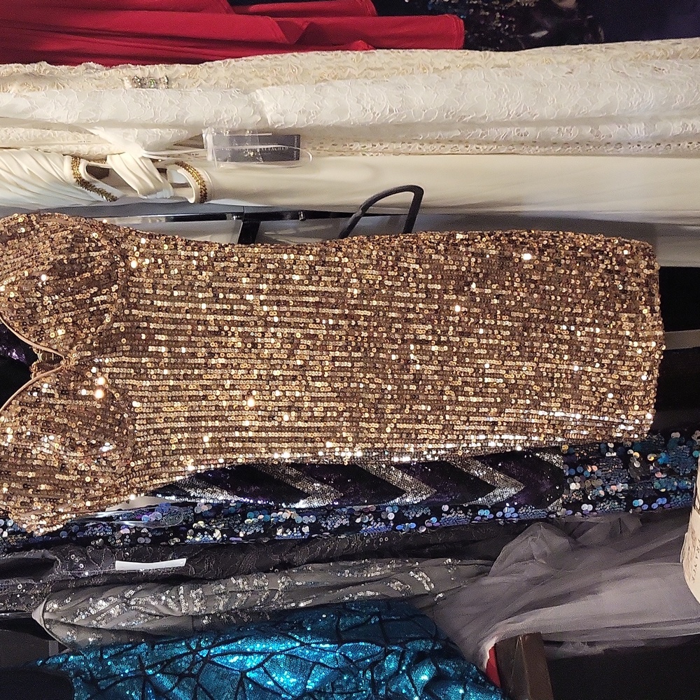 Sequence gold dress medium